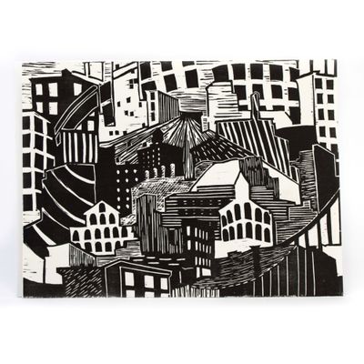 The Way Things Are The Way They Were (black white), block print IMPL155