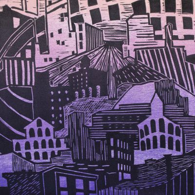 The Way Things Are The Way They Were (purple), block print IMPL154