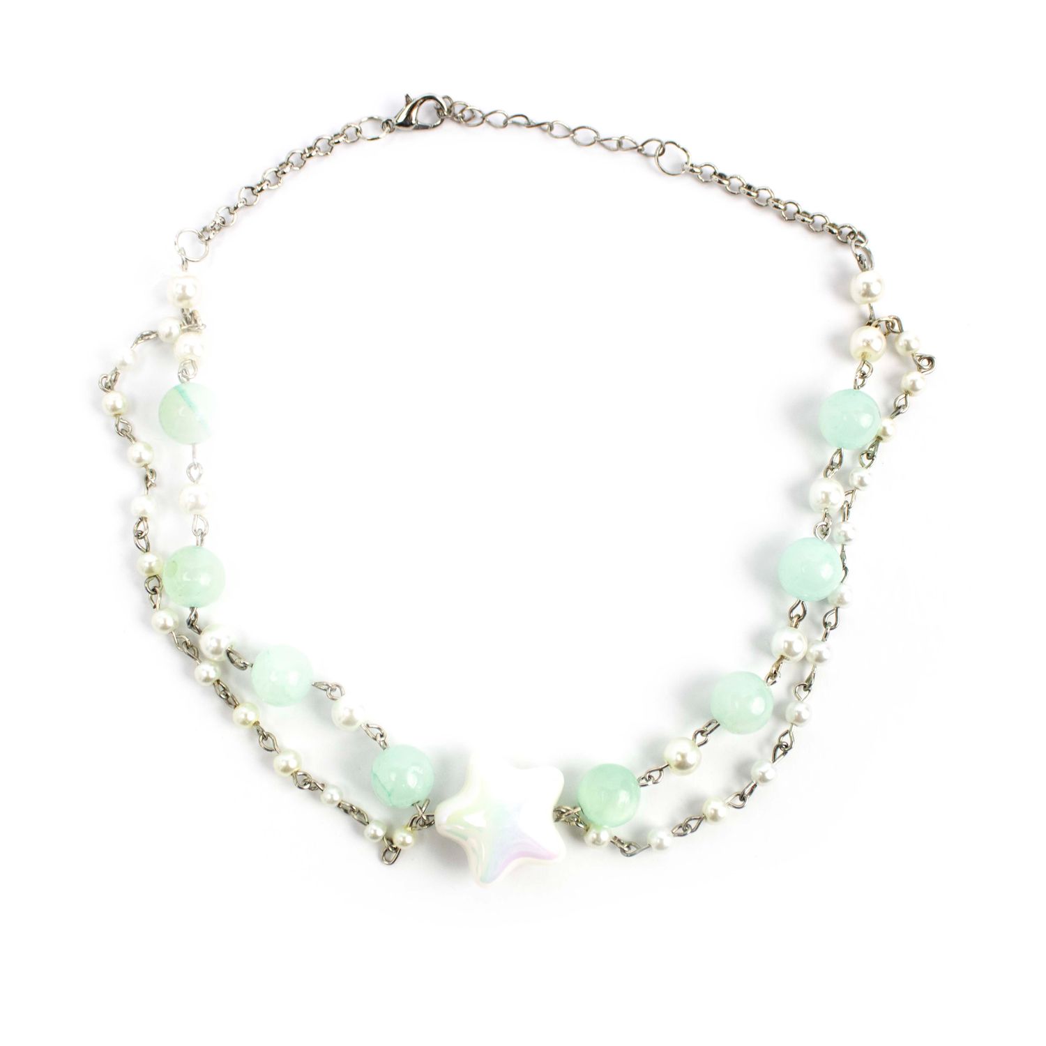 Star with Aqua Stones, necklace RILM116