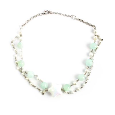 Star with Aqua Stones, necklace RILM116