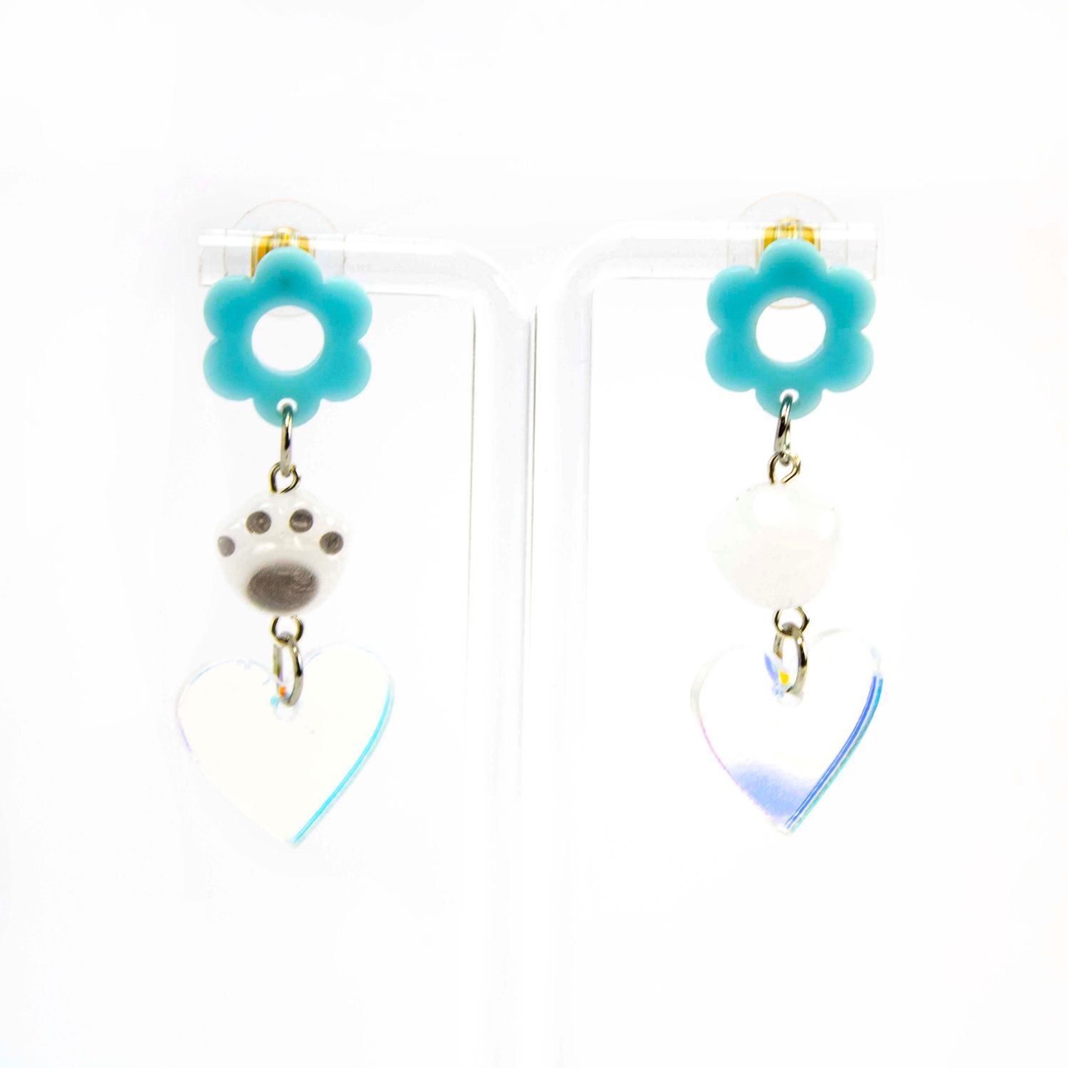 Blue Flower with Paws, earrings LAPR699