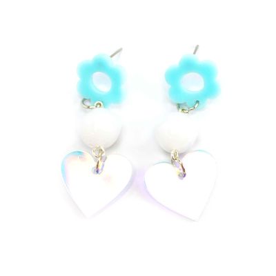 Blue Flower with Paws, earrings LAPR699