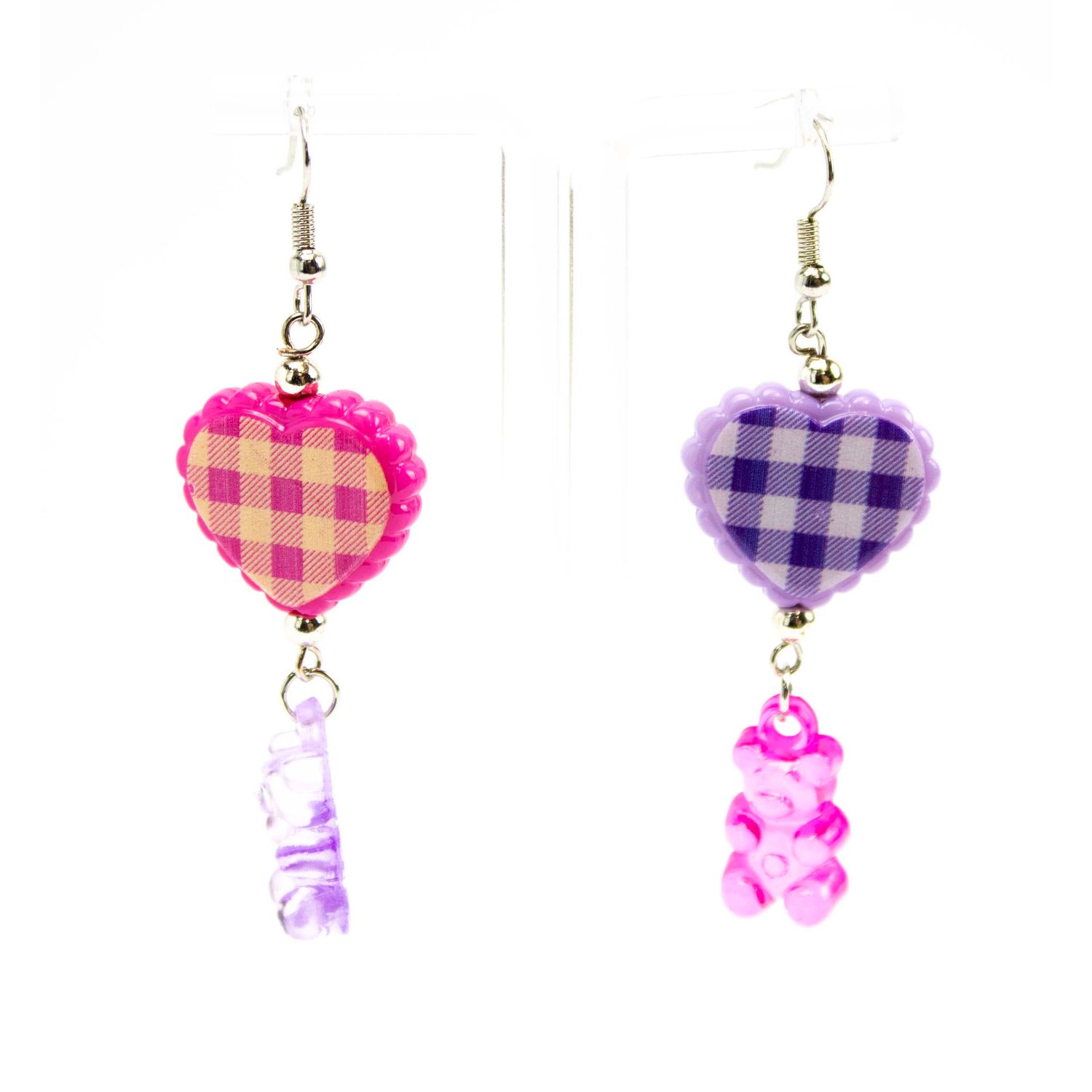 Gingham Bears, earrings LAPR709