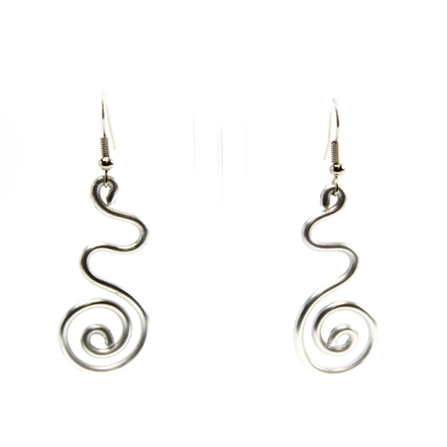 Spirals, metal earrings WOOD41