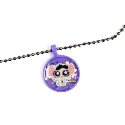 Mouse on Purple Circle, necklace LAPR717
