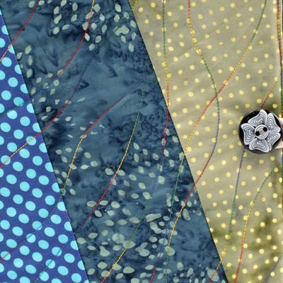 Batik in Blues and Greens, large quilt covered journal HIRC379