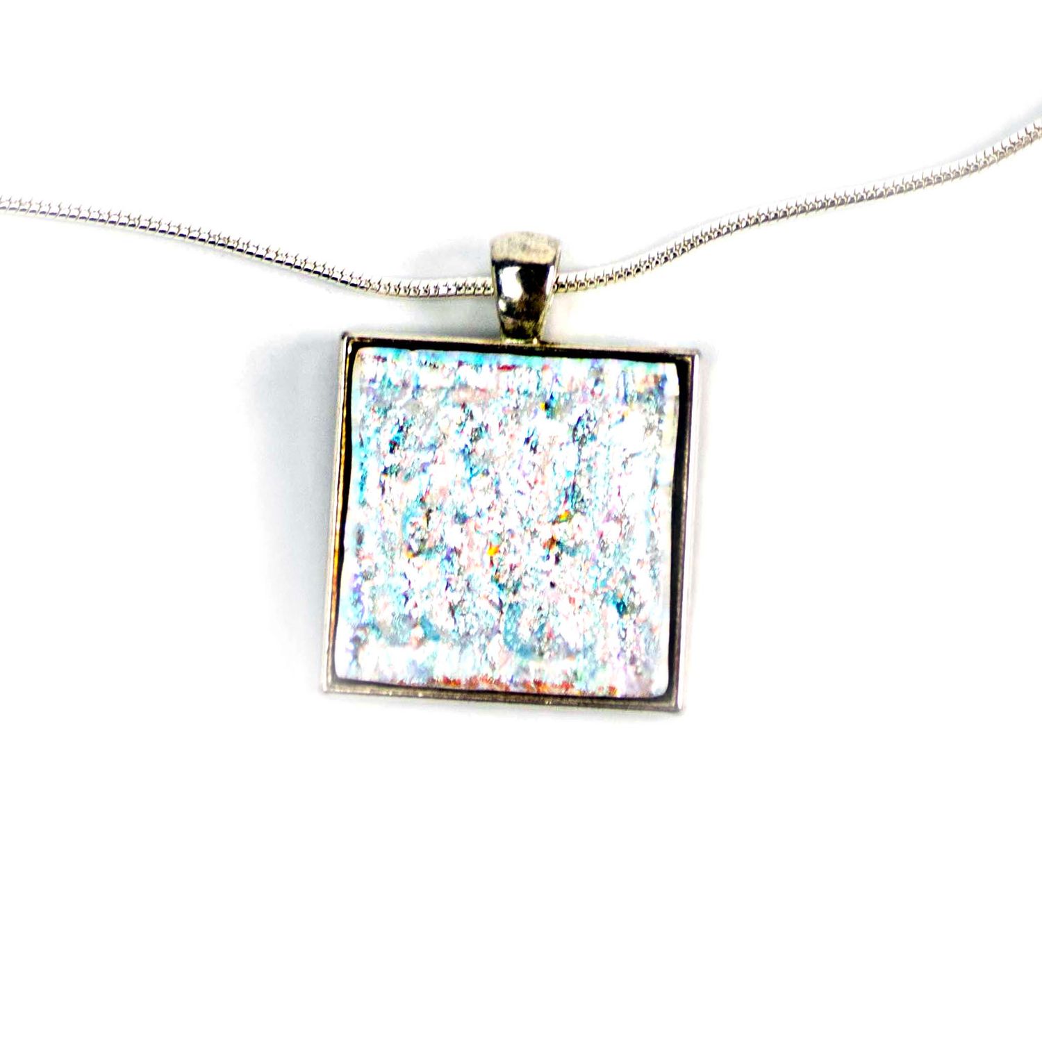 Frosted Square Pendant, necklace VINK984