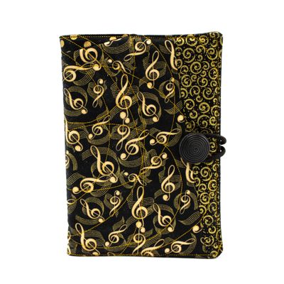 Musical Notes, quilt covered journal HIRC376