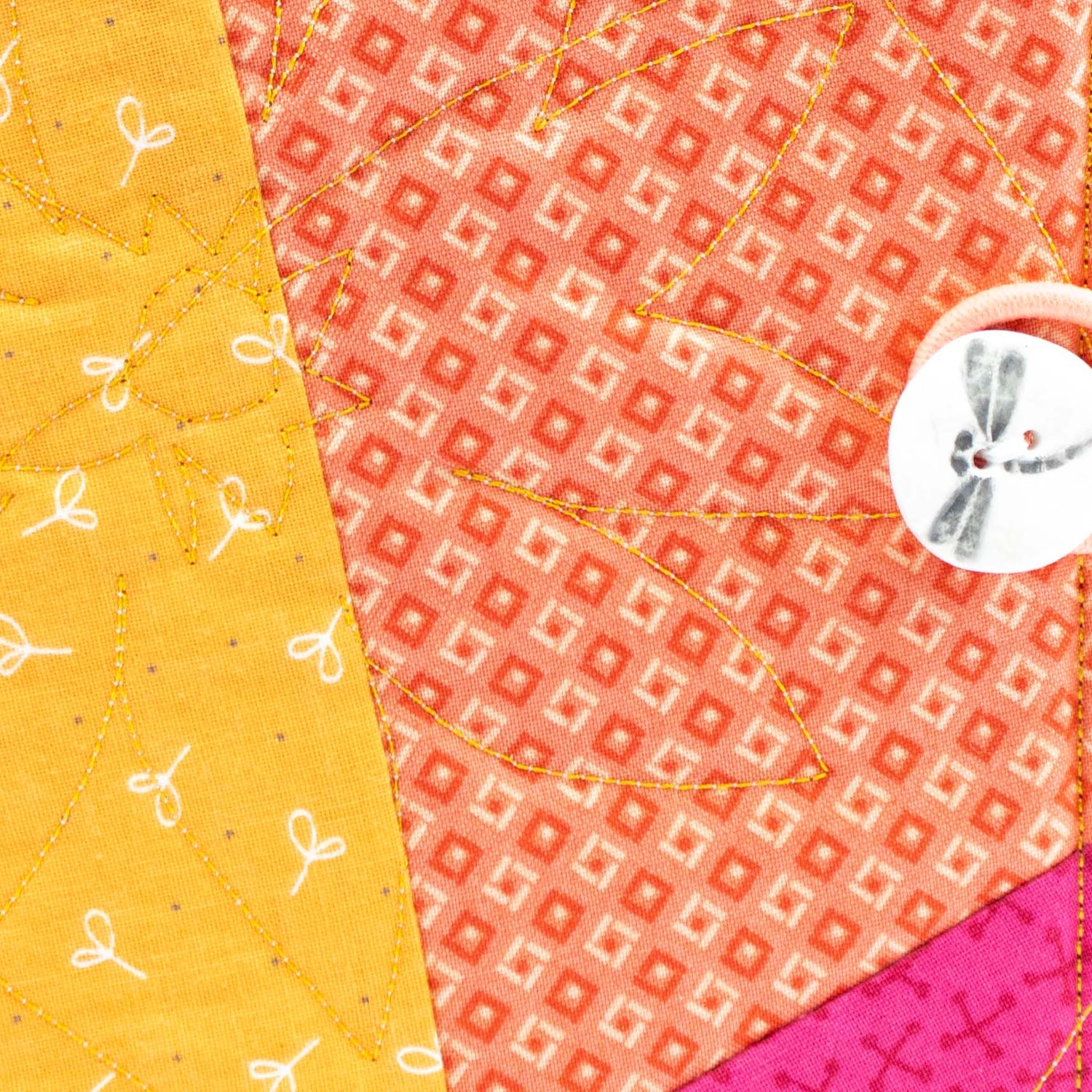 Yellow Orange, quilt covered journal HIRC375