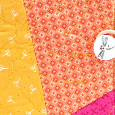 Yellow Orange, quilt covered journal HIRC375