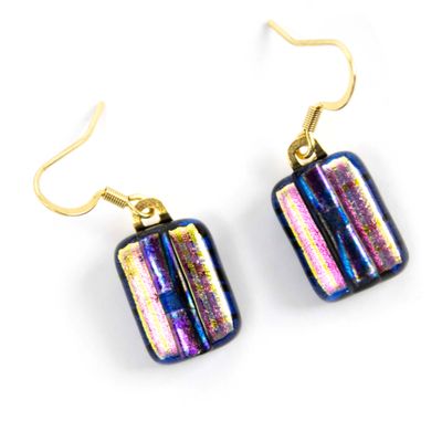 Purple Bar Over Pink Glitter, earrings VINK962