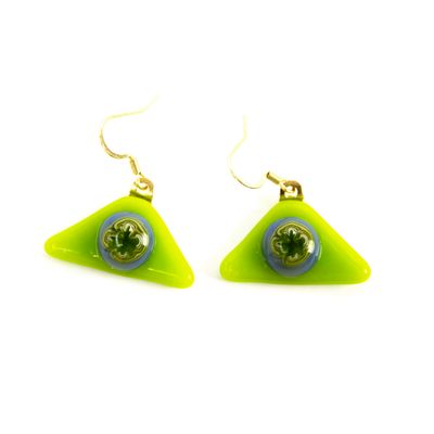 Lime Triangles, earrings VINK978