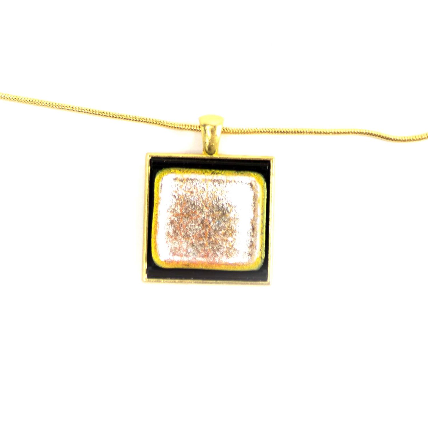 Golden Shimmer Square Pendant, necklace VINK982