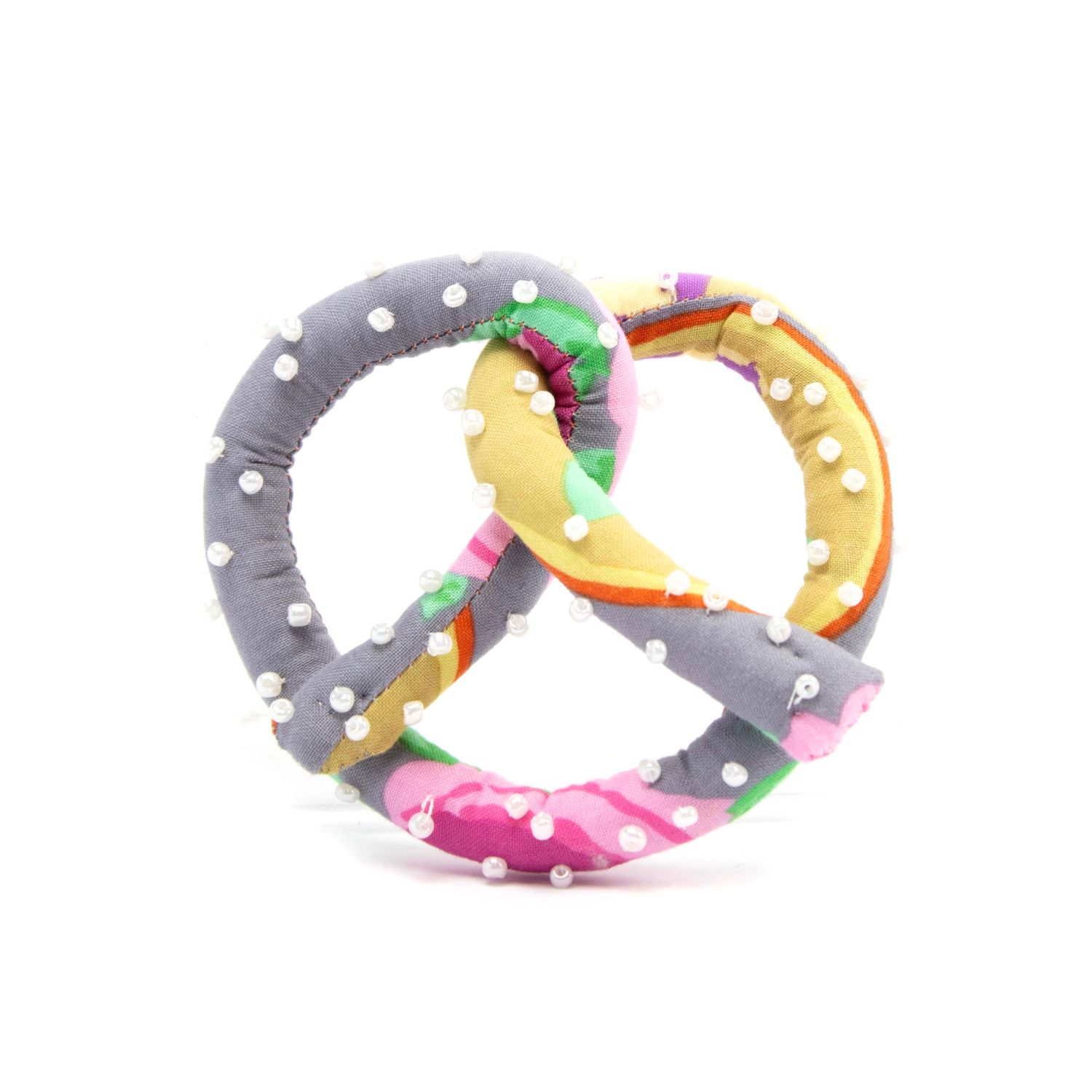 Yellow Grey, soft sculpture pretzel HIRC370