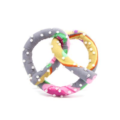 Yellow Grey, soft sculpture pretzel HIRC370