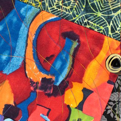 Bold Abstract, large quilt covered journal HIRC378