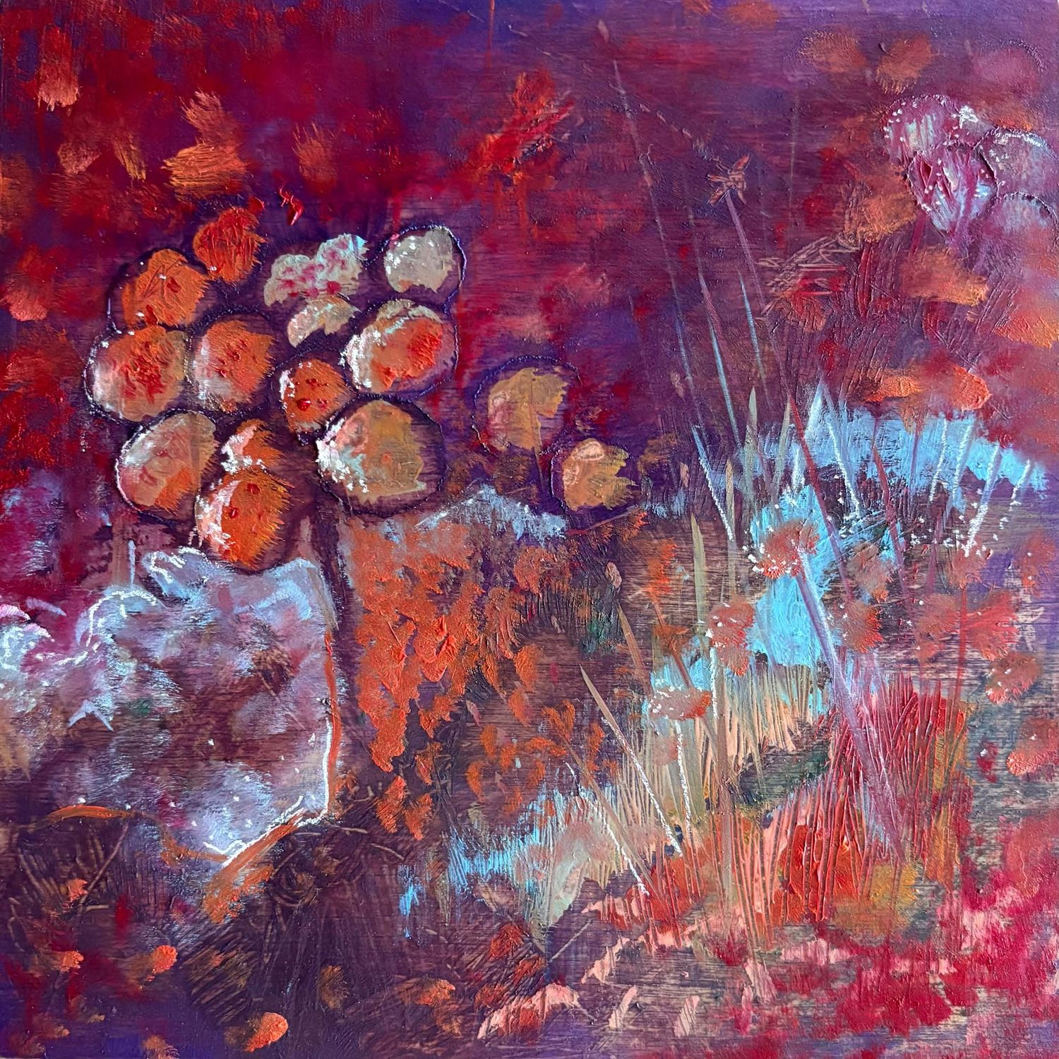 Headlights on the Hill, oil painting TOSM006