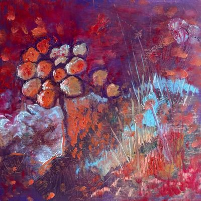 Headlights on the Hill, oil painting TOSM006