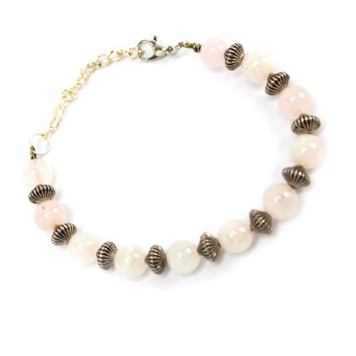 Rose Quartz with Navejo Style Beads, bracelet RILM102