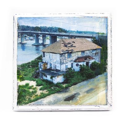 Sandy Hook, mixed media painting SAND540
