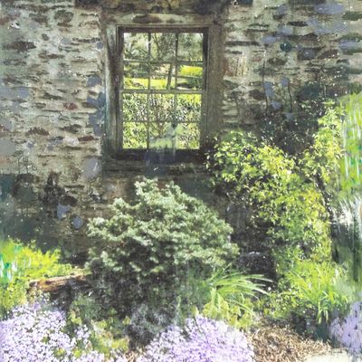 Walled Garden, mixed media painting SAND538