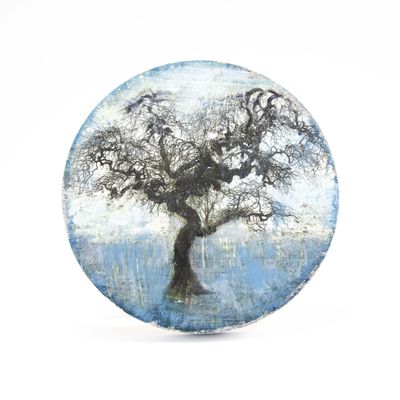 Misty Tree, mixed media painting SAND531