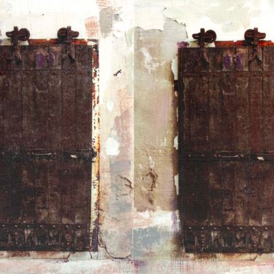 The Answer Is No, mixed media painting SAND544