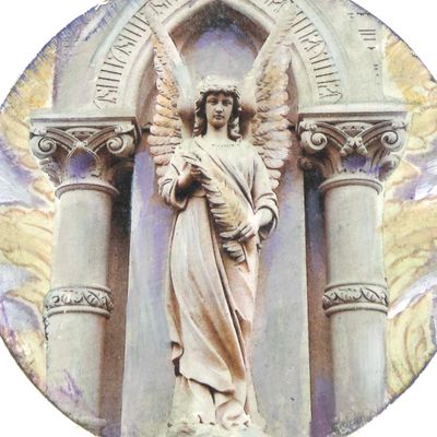 Guardian Angel, mixed media painting SAND530