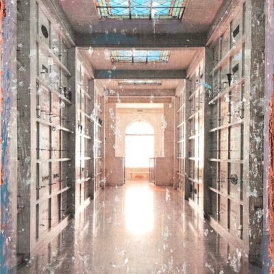 Hollywood Forever, mixed media painting SAND535