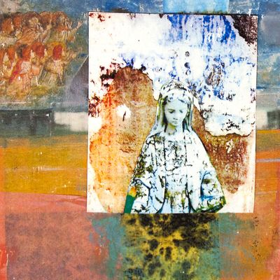 Plaster Mary, mixed media painting SAND533