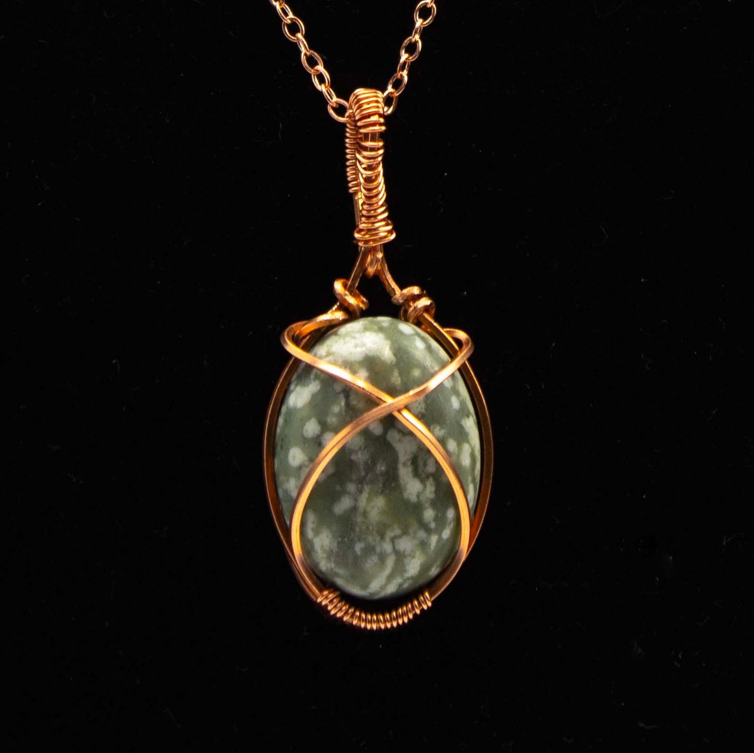 Green Agate Stone, necklace KOSC027