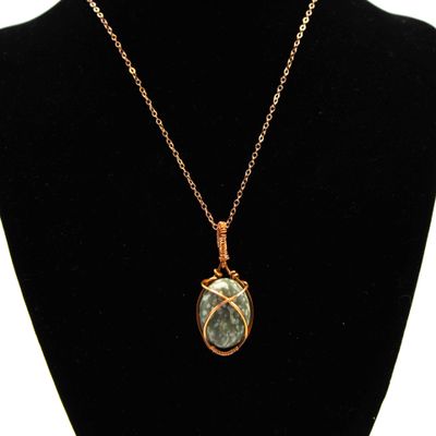 Green Agate Stone, necklace KOSC027