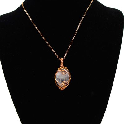 White Selenite Stone, necklace KOSC026