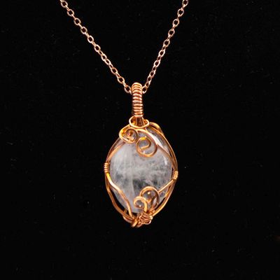 White Selenite Stone, necklace KOSC026