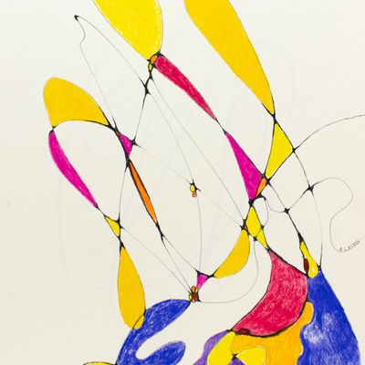 Let It Flow, Reflections, mixed media painting KINR12