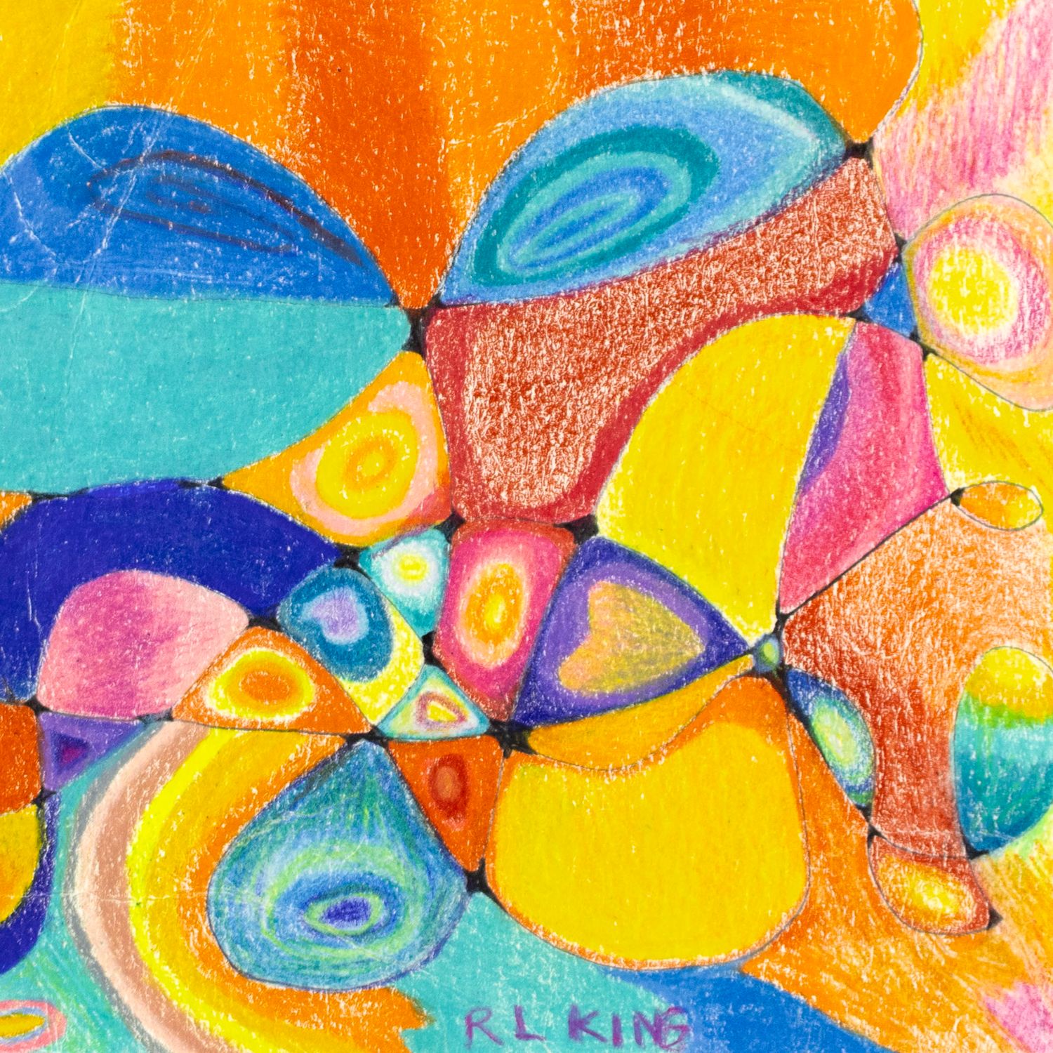 Abstract Natural Landscape, mixed media painting KINR15