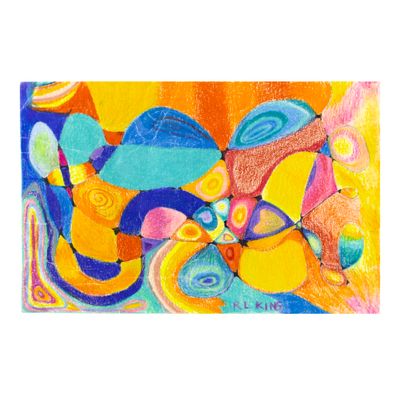 Abstract Natural Landscape, mixed media painting KINR15