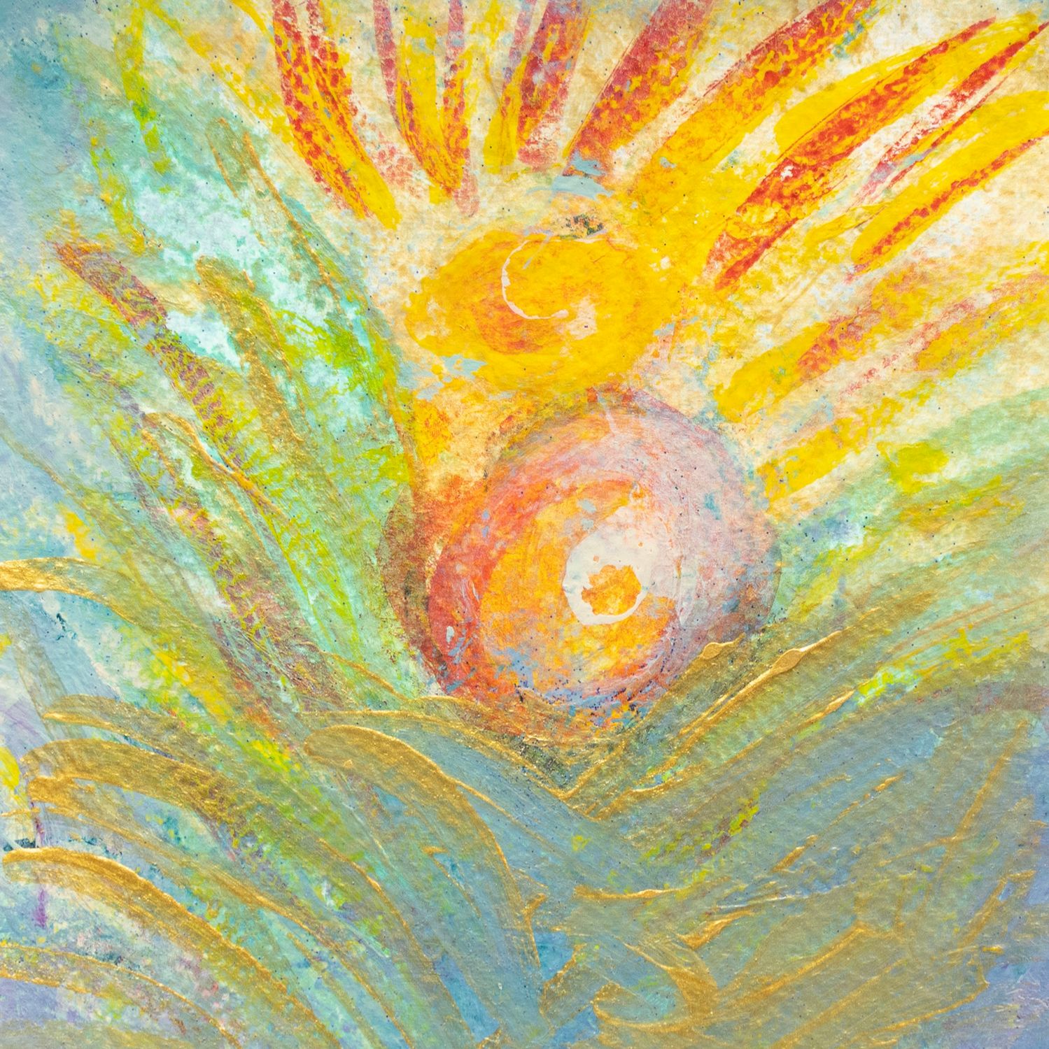Rise from the Ashes of Yesterday, mixed media painting KINR16