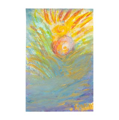 Rise from the Ashes of Yesterday, mixed media painting KINR16