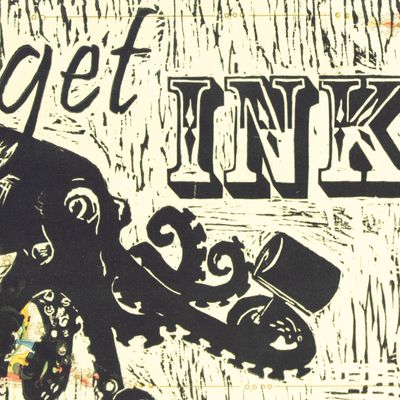 Get Inky (cream), woodcut VANK579