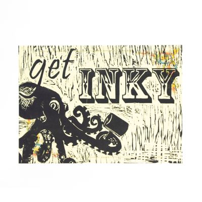 Get Inky (cream), woodcut VANK579