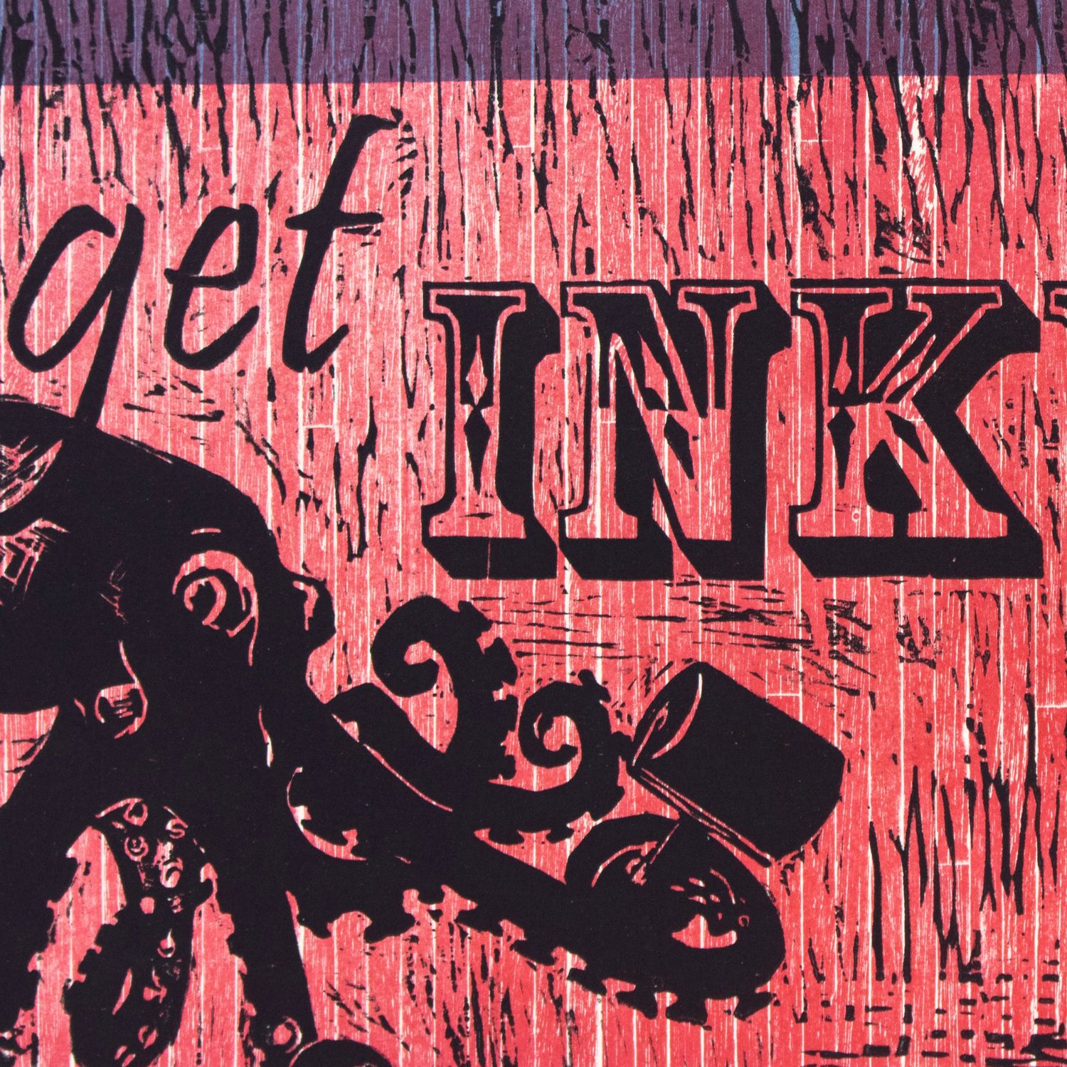 Get Inky (red), woodcut VANK581