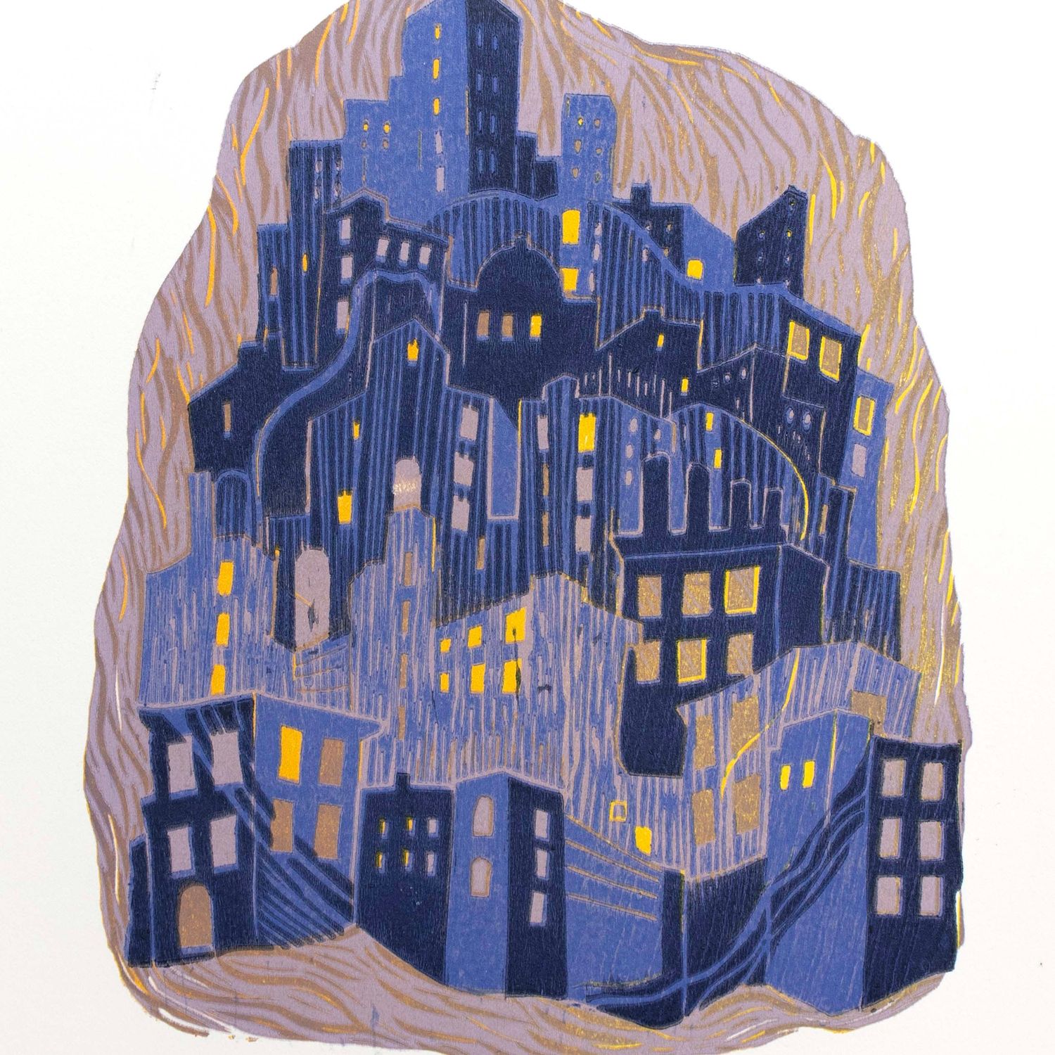 Searching for a Ghost, reductive woodblock IMPL161