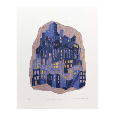 Searching for a Ghost, reductive woodblock IMPL161