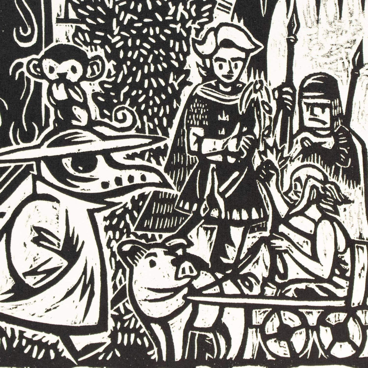 Streets of Tiega no.1, woodcut relief print SGIM06