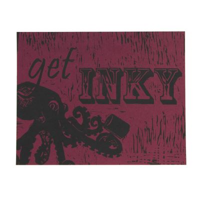 Get Inky (burgandy), woodcut VANK580