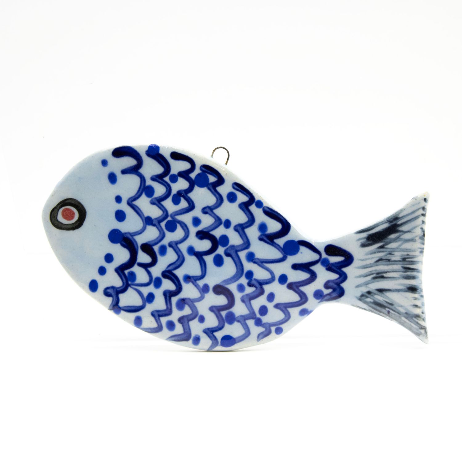 Fish ornament: Blue Scales, ceramic ROHG058