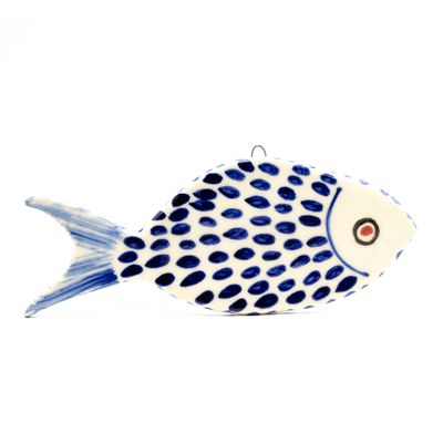 Fish ornament: Cobalt in Stone, ceramic ROHG062