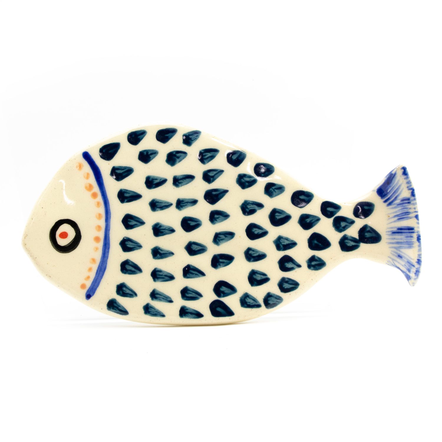 Indigo on Stone Fish Plate, ceramic ROHG067