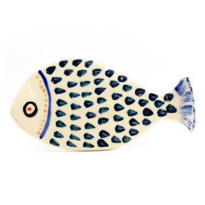 Indigo on Stone Fish Plate, ceramic ROHG067
